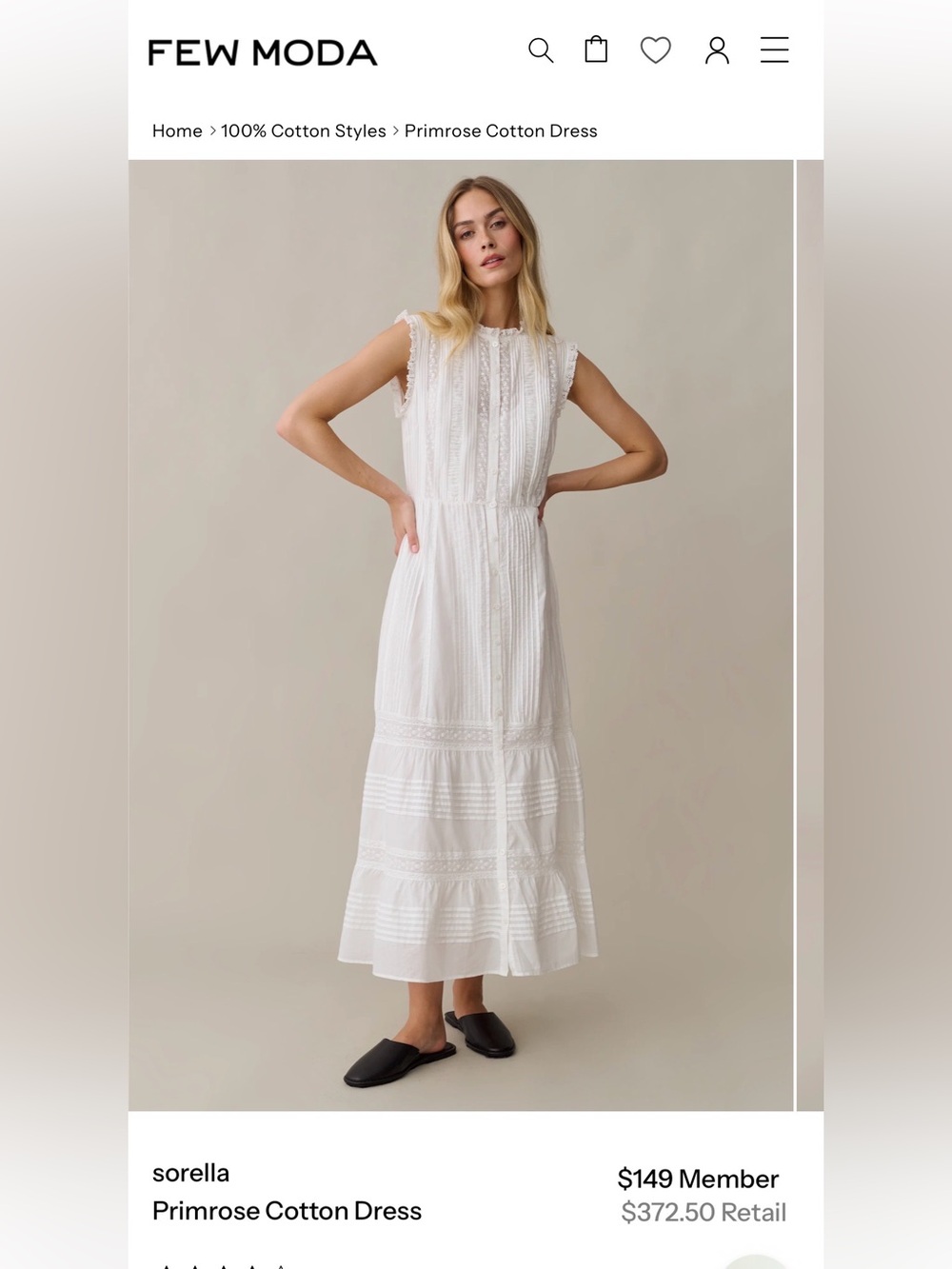 Sorella primrose cotton maxi dress